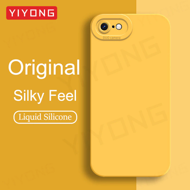 SE 2022 กรณีYIYONGซิลิโคนเหลวสแควร์สําหรับiPhone 7 8 Plus SE 2020 2 3 SE2 SE3 iPhone7 iPhone8 เคสโทรศัพท์