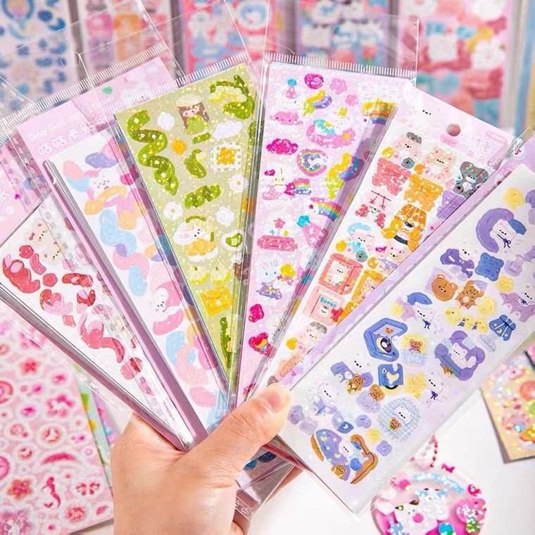 100 ชิ้น Kawaii สติกเกอร์เลเซอร์ไม่มีซ้ําน่ารัก DIY วัสดุคู่มือ Collage นักเรียนตกแต่งเด็กโรงเรียน Supply เครื่องเขียน - รูปที่ 7