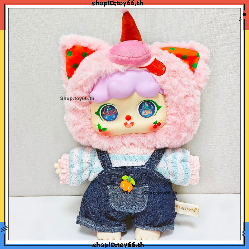 เสื้อผ้ามิโก 400%|เอี๊ยมแครอท + เสื้อกันหนาวลายทางสีฟ้าแป้ง|สําหรับ migo 400%/Liila zoo 600%/เด็กสาม