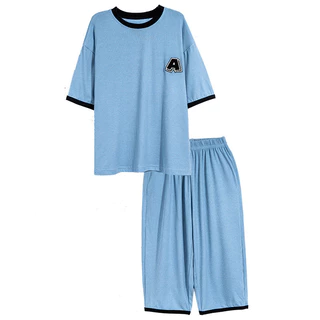 [มล] 120-160ซม ฤดูร้อนสไตล์ใหม่ผ้าไหมน้ําแข็งเสื้อผ้าเด็กบ้านชายกล