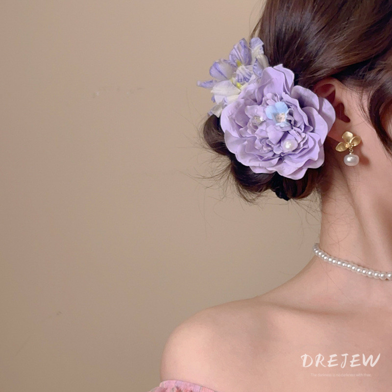 เดรสอะคริลิคประดิษฐ์ มุกและลายดอกไม้ พร้อมปากเป็ดคลิป