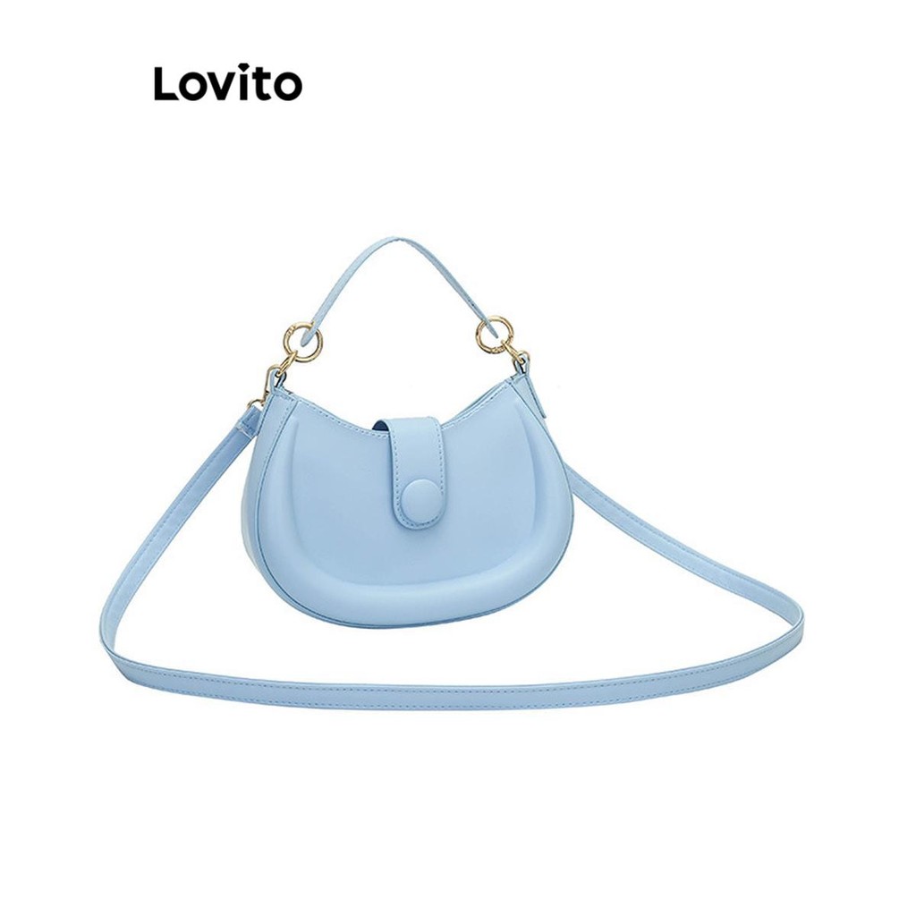 Lovito กระเป๋าสะพายข้าง Hle สีมาการอง เรียบง่าย ดีไซน์ทันสมัย เรียบง่าย น่ารัก กระเป๋าสะพายไหล่ขนาดเล็กสำหรับผู้หญิง LFA71275