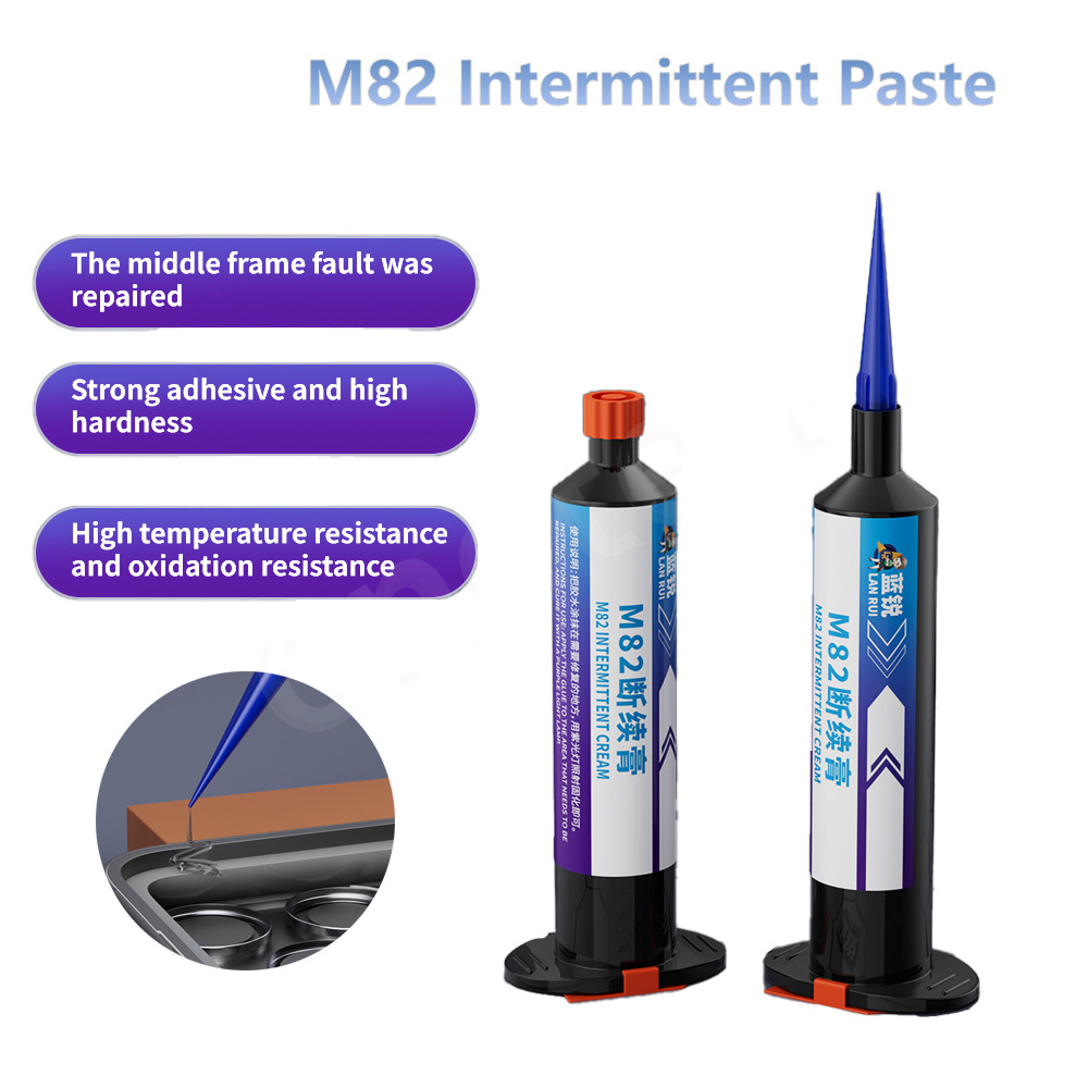 Lanrui M82 30ML Intermittent วางความหนืดสูง Fast Curing UV กาวสําหรับซ่อมกรอบโทรศัพท์มือถือโปร่งใสซ่