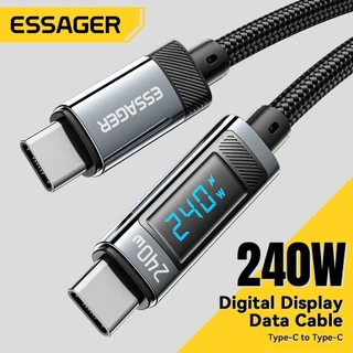 Essager 240w PD 3.1 Type C ถึง Type C สายจอแสดงผลดิจิตอลสายชาร์จเร็วสําหรับโทรศัพท์แล็ปท็อป