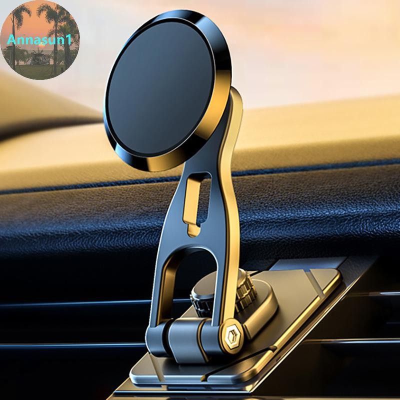 Annasun 2024 ใหม่แม่เหล็กรถผู้ถือโทรศัพท์ขาตั้งโต๊ะ Notbeook แม่เหล็กหมุนได้โทรศัพท์สมาร์ทวงเล็บพับได้สําหรับ IPhone Samsung Xiaomi TH