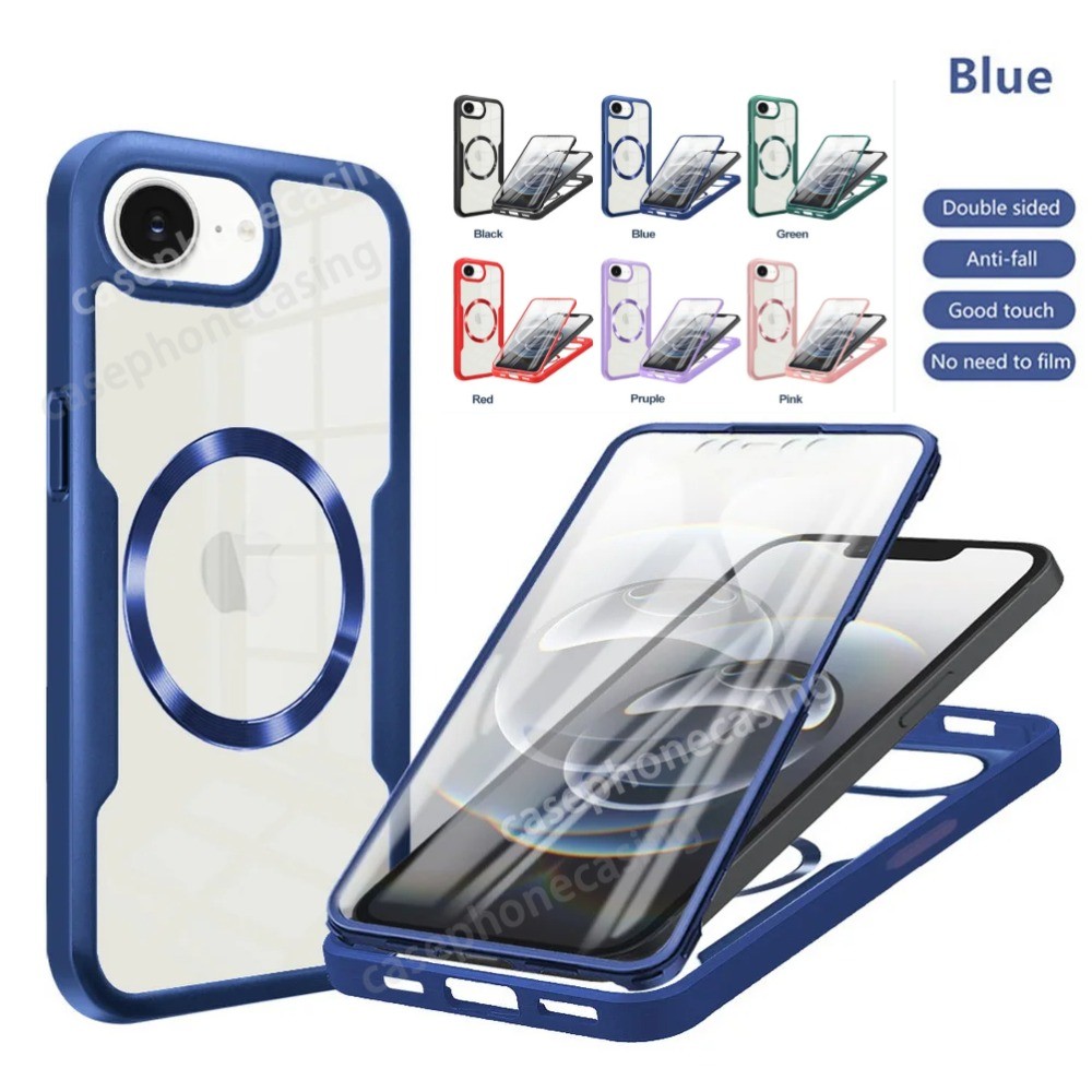 เคสโทรศัพท์สําหรับ iPhone 16e I Phone16 e 2025 ปลอก 360 องศารวมทุกอย่างเปลือกสองด้านแม่เหล็กป้องกันป