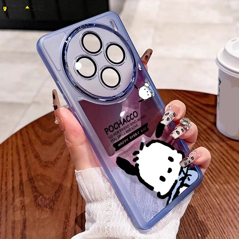 สําหรับ Vivo X200 X100 X100s X90 X80 X70 X50 Pro Plus Mini Ultra X90s X60 X27 เคสโทรศัพท์น่ารัก Pochacco สุนัขลูกสุนัขการ์ตูนเลนส์กล้องฟิล์มป้องกันกรณีปกหลัง