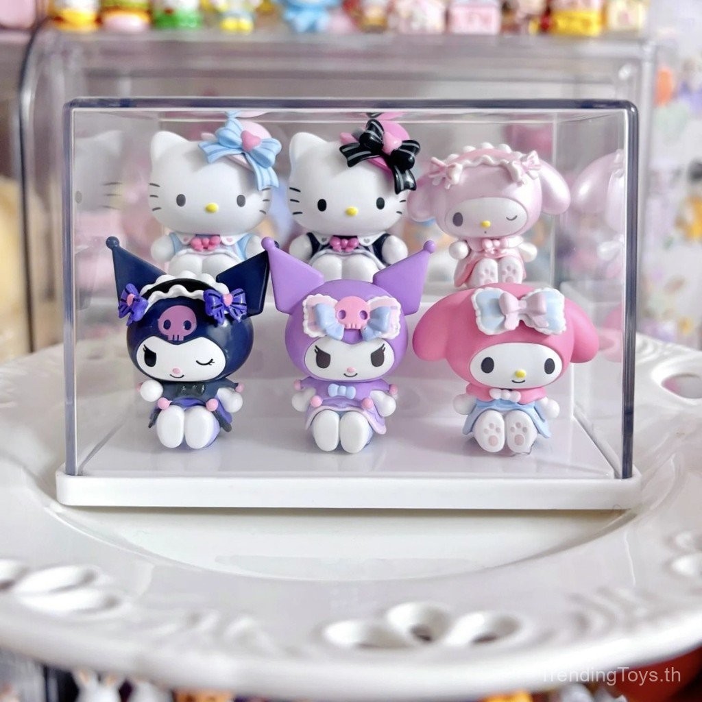กระเป๋าบอดบ็อกซ์น่ารักสำหรับครอบครัว Sanrio ของขวัญที่น่าสนใจ ฟิกเกอร์ Hello Kitty ของแท้