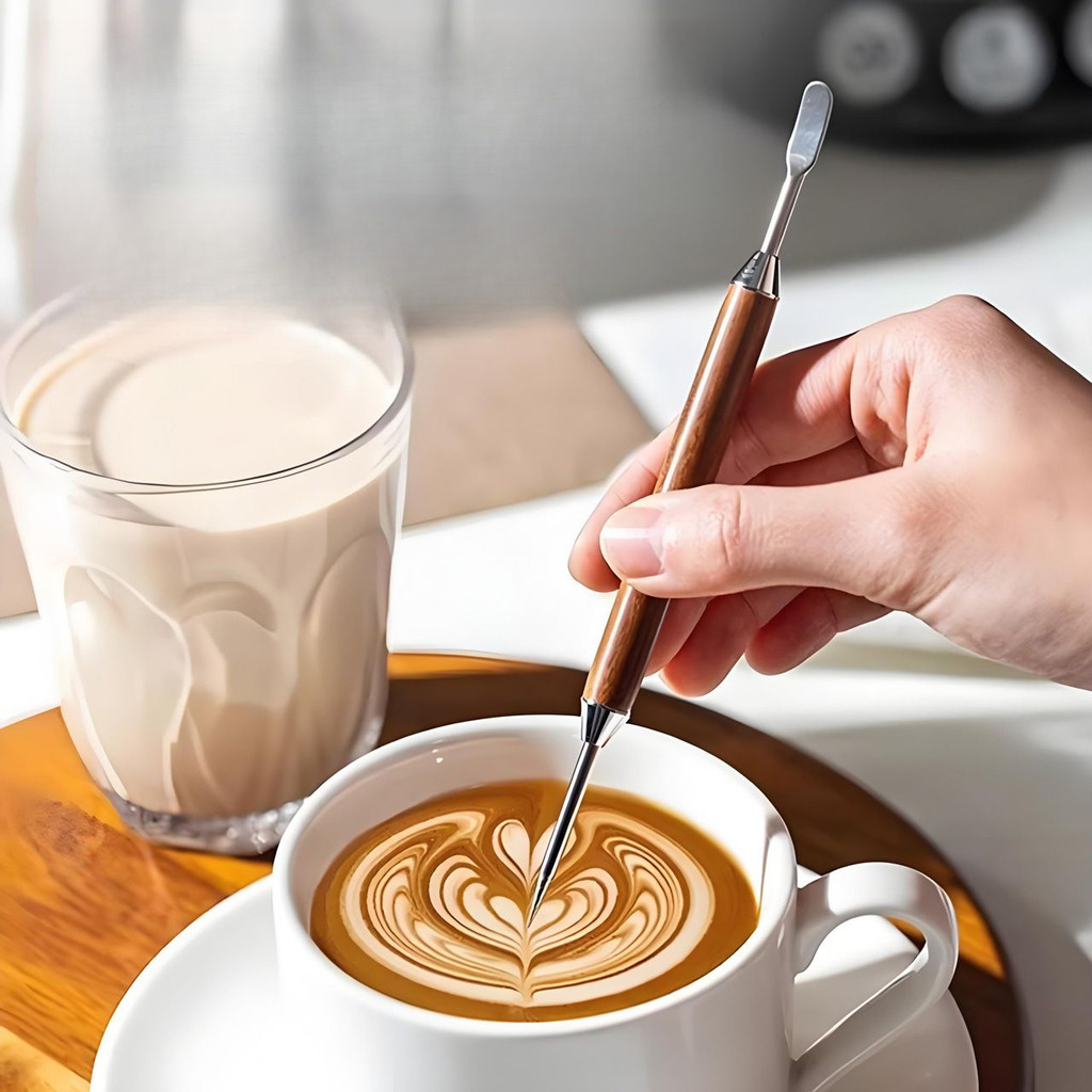 Rosewood Coffee Latte Needle Double-Headed Latte Needle Creative Coffee Art Latte Utensils