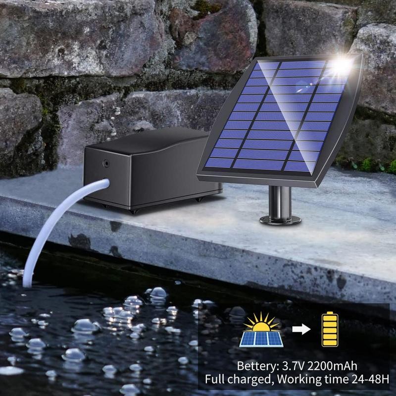 Fish Tank Aerator ปั๊มออกซิเจนพลังงานแสงอาทิตย์สามโหมดแบบพกพา Pond Bubbler ถังปลา Oxygenator สําหรับพืช Hydroponic