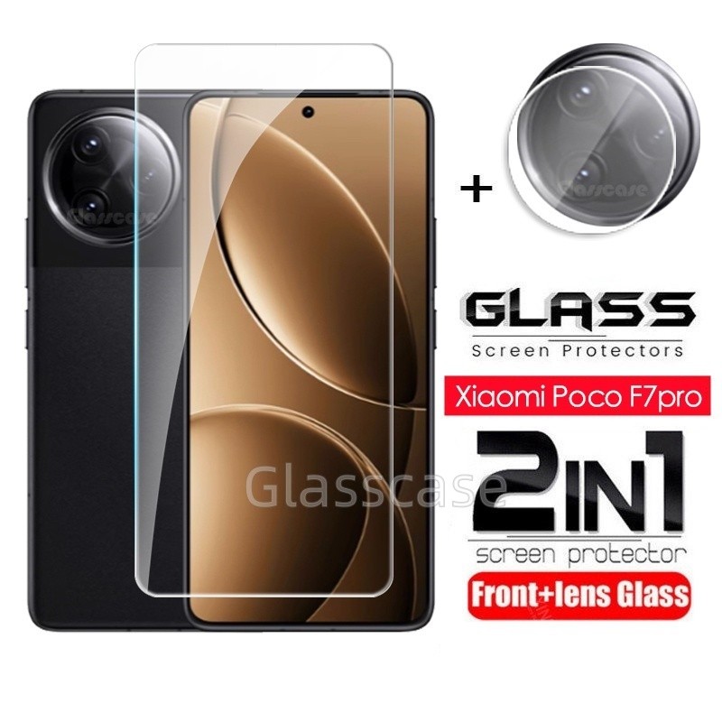 2 In 1 ป้องกันหน้าจอกระจกนิรภัยฟิล์มสําหรับ Xiaomi Poco F7 F8 pro ultra F7pro F7ultra F8pro F8ultra 