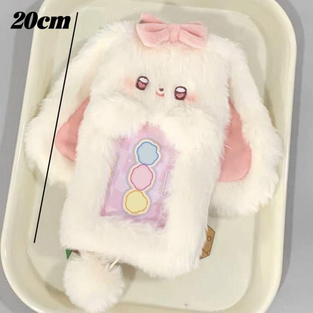 Janelaxe932 Photocard , กระต่าย/สุนัข/แมวกระต่ายหูใหญ่/Border Collie Photo Card Holder, Cute Plush Multifunctional Card Student