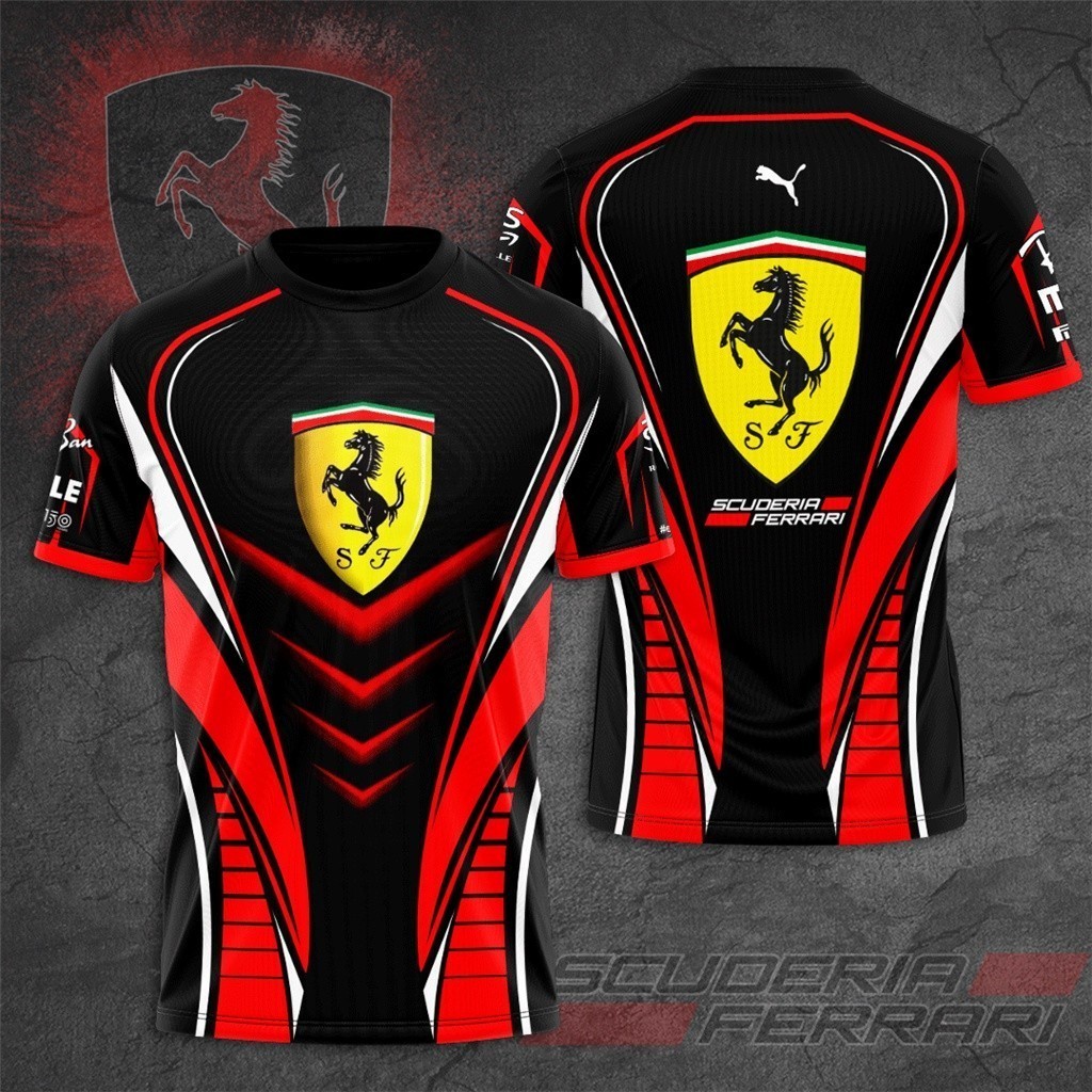 2023 F1 Ferrari Summer T-shirt Leiso Short Manga