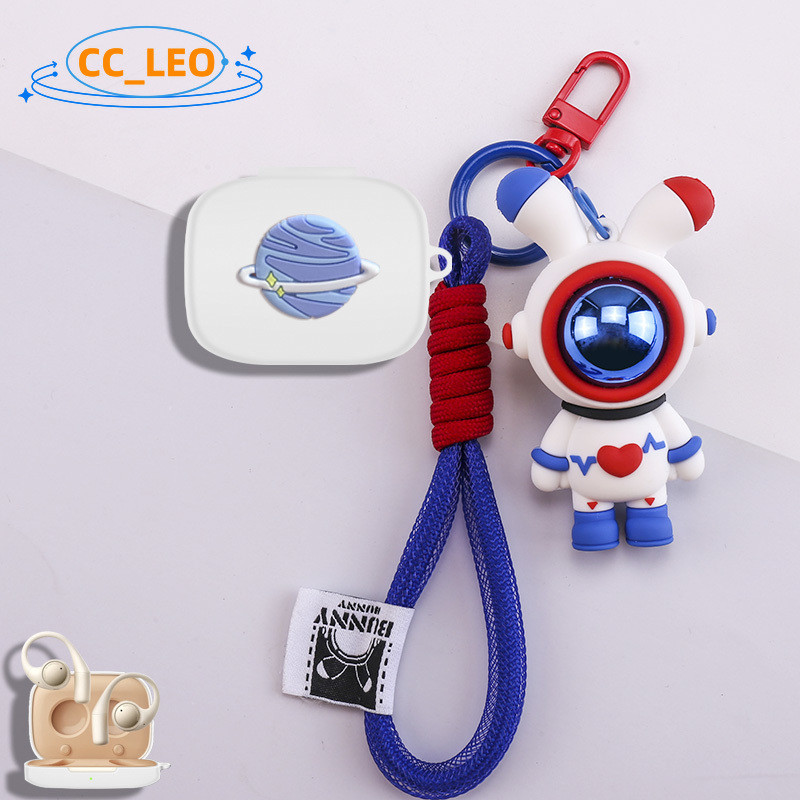 Suitable for Honor EarBuds Open Case Silicone Soft Case Cute Piggy Cartoon Bear Dinosaur Keychain Pe
