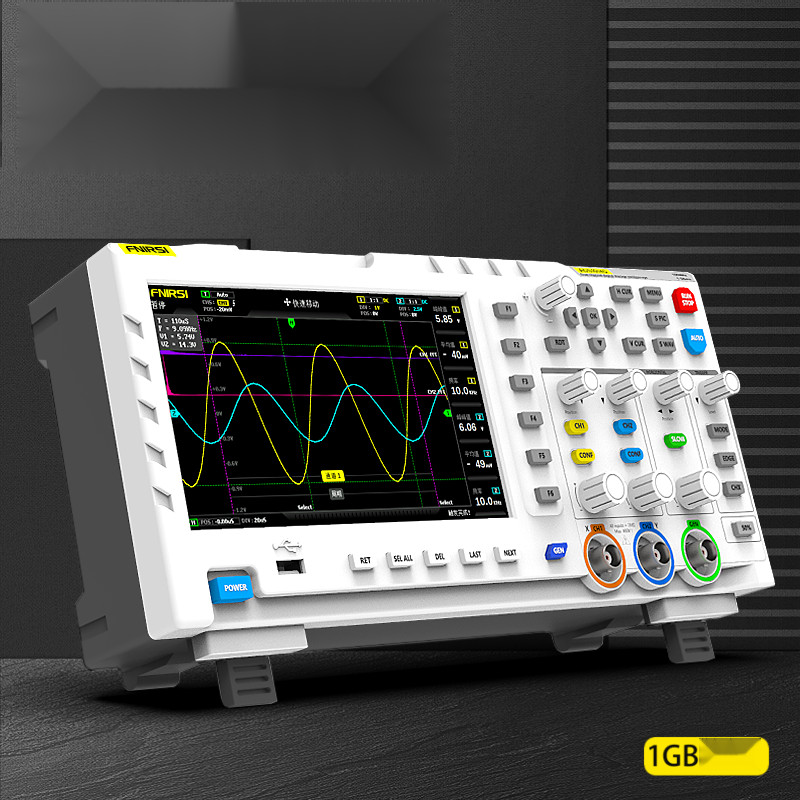 Fnirsi 1014d ออสซิลโลสโคปแบบดิจิตอล100เมกะเฮิร์ตซ์ช่องคู่ออสซิลโลสโคปเครื่องกำเนิดสัญญาณ
