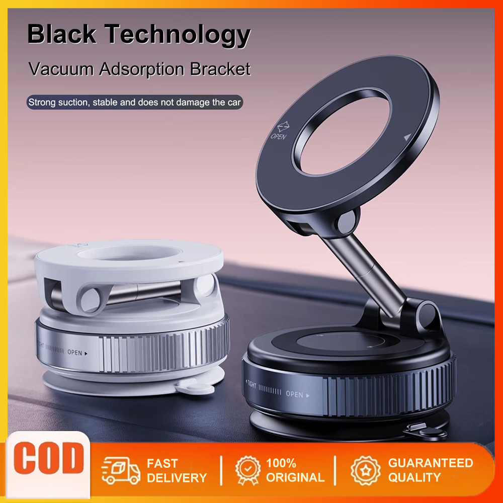 เครื่องดูดฝุ่นไฟฟ้าที่วางโทรศัพท์แม่เหล็กหมุนได้ 360 องศาที่ยึดรถสําหรับติดรถยนต์ที่ยึดด้ามจับที่แข็งแกร่งดูดสูญญากาศสิ่งที่แนบมา