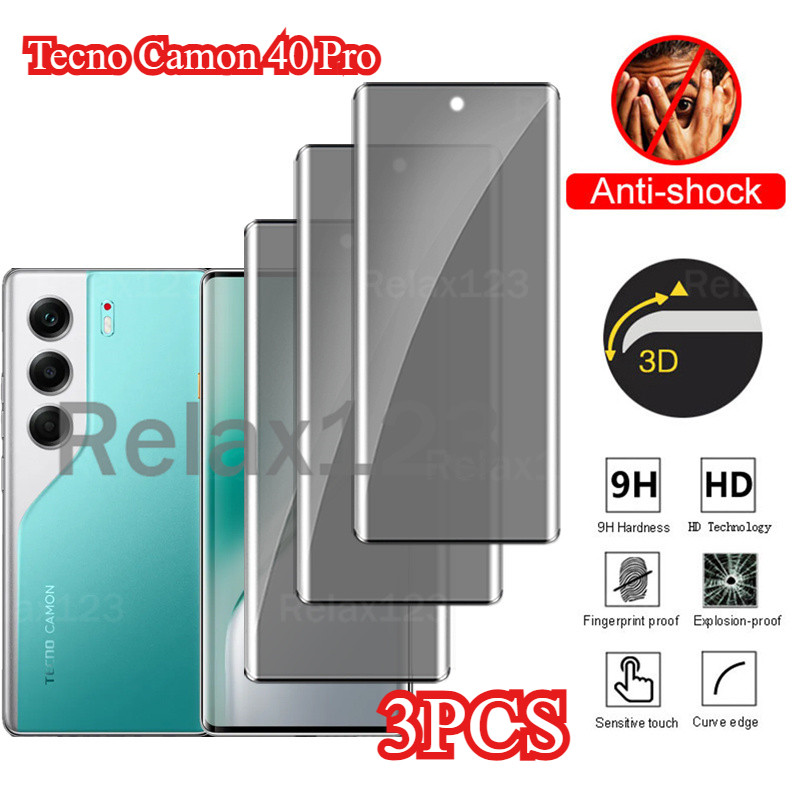 Tecno Camon 40 Pro 5G 4G 3PCSสําหรับTecno Camon 40Pro 4G 5G Camon40Pro 5G 4G Camon40 Pro 2025 กระจกน