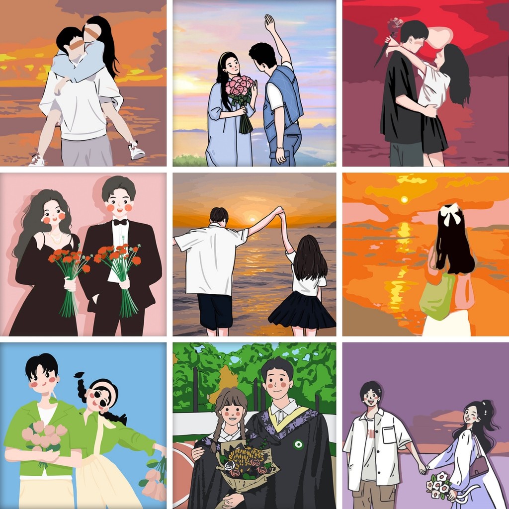 ระบายสีตามตัวเลข DIY จิตรกรรมดิจิตอล 20X20ซม ของเล่นวาดภาพ ของขวัญเด็ก กระตุ้นจินตนาการ ขึงเฟรมไม้พร้อมอุปกรณ์