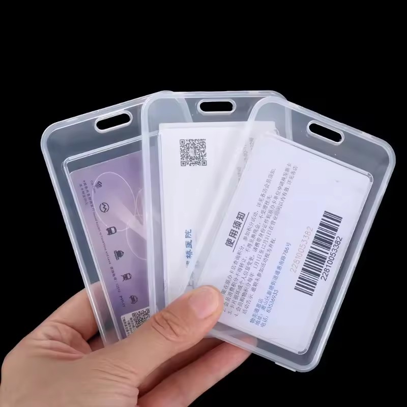 1/3/5 ชิ้น Dual-Sided Clear ID Card Protector - ฝาครอบแบบพับกันน้ําและกันฝุ่น, การออกแบบ Arc Ergonomic สําหรับใช้ในทุกวัน (11.2x7 ซม.)