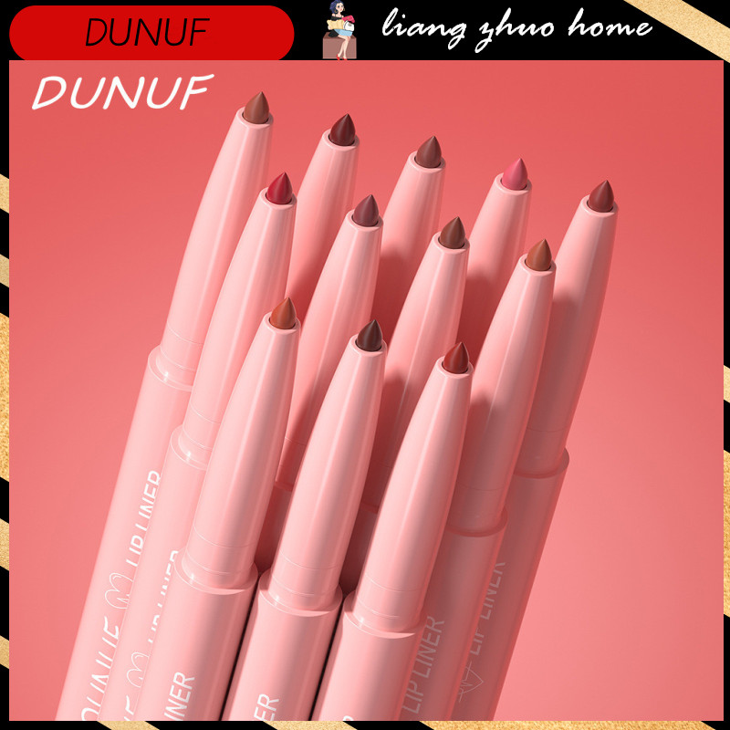 Dunuf 12 สีเรียว Nib Lip Liner ดินสอ Nude Matte ลิปสติกกํามะหยี่ยาวนานกันน้ําสี Rendering Lipliner ปากกาผู้หญิงเครื่องสําอาง