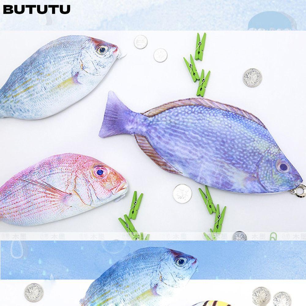 Bututu กระเป๋าดินสอ รูปปลาน่ารัก สําหรับใส่เครื่องเขียน ปากกา