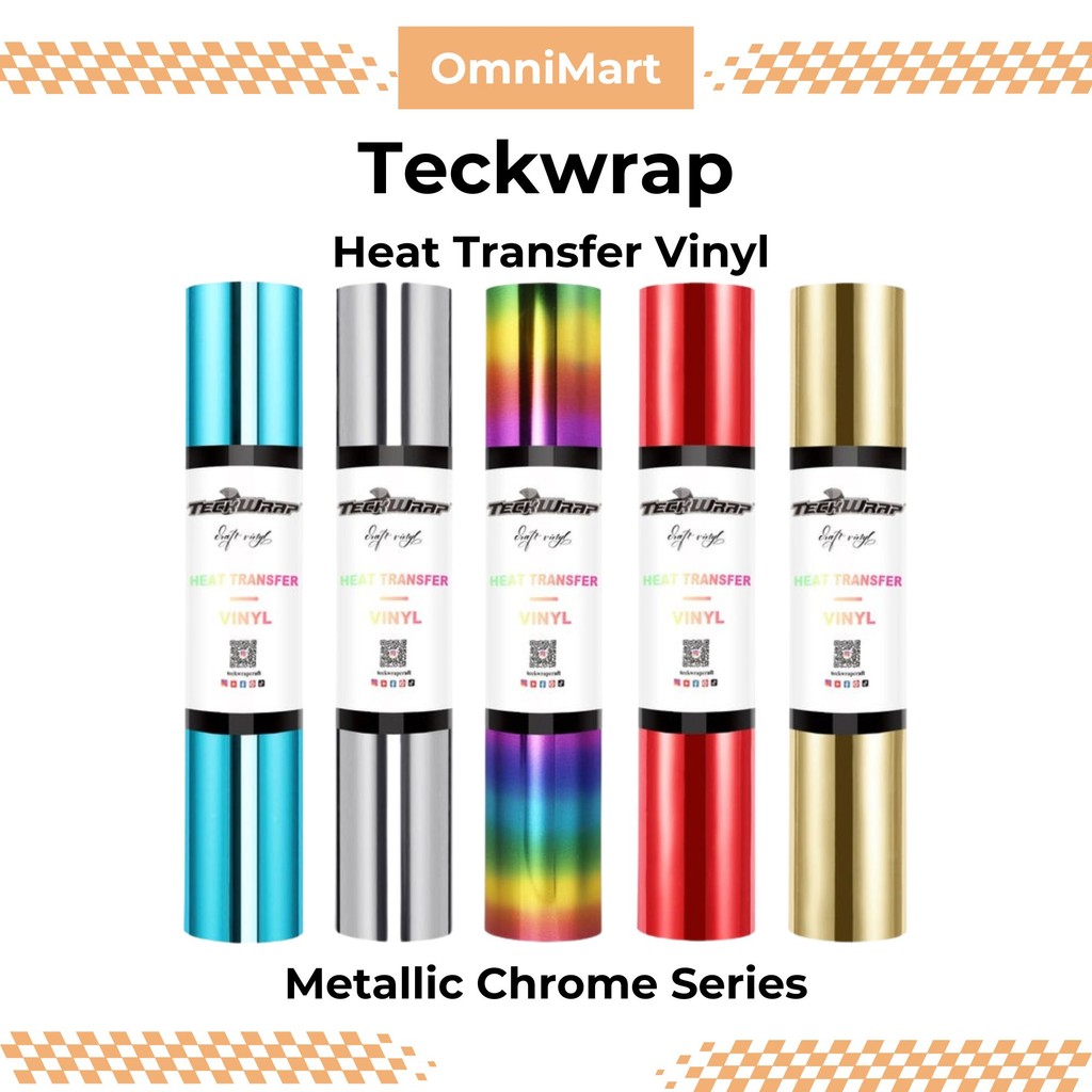 TeckWrap HTV Iron on Vinyl Cricut/Silhouette–Metallic Chrome Heat Transfer ไวนิล 12 "x5ft Craft