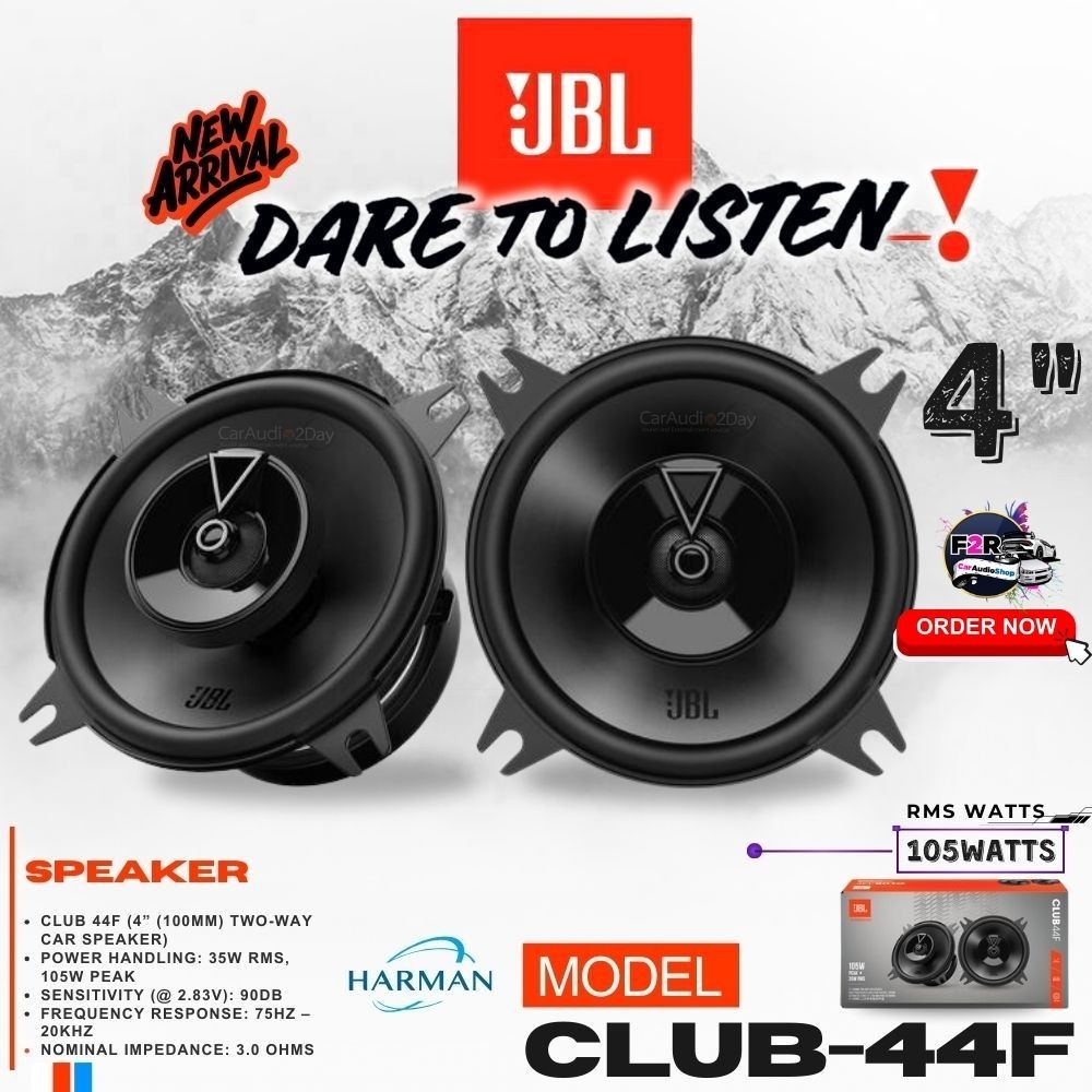 มีจำนวนจำกัด [ลำโพง JBL ของแท้100%] JBL CLUB 44F ลำโพงแกนร่วมติดรถยนต์ coaxial 4นิ้ว 350watts
