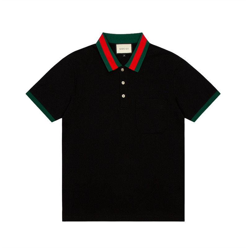 ใหม่อินเทรนด์All-Match Contrastสีคอปกออกแบบแฟชั่นธุรกิจLapel POLOเสื้อแขนสั้นQTE6