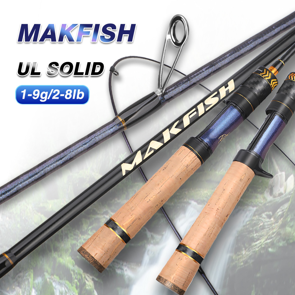 คันเบ็ดคาร์บอนไฟเบอร์ UL 1.68/1.8/1.98 ม. เบา คันกุ้ง ล่อ ปั่น เบส แคสติ้ง หด