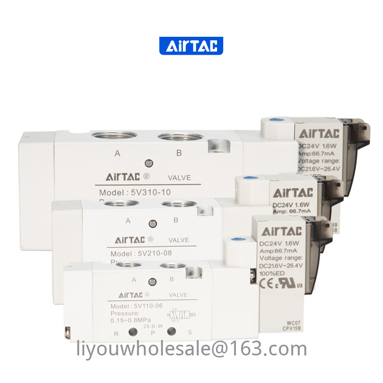 Airtac วาล์วโซลินอยด์ควบคุมนิวเมติก สองตําแหน่ง 5V110-06 5V210-08 4V21008