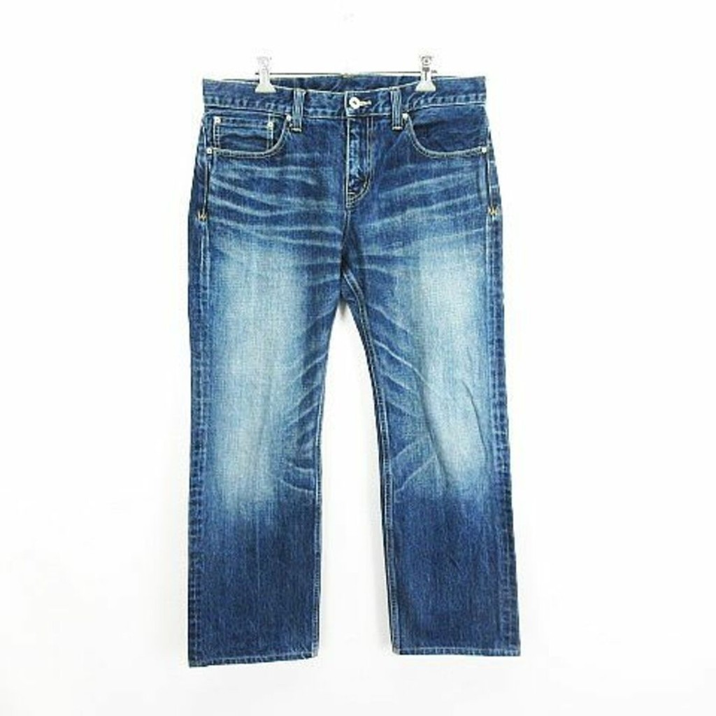 Dickies denim jeans straight distressed 32 indigo Direct from Japan Secondhand