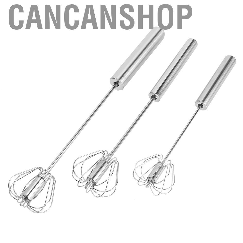 Cancanshop Stainless Steel Semi-Automatic Egg Beater Mixer  Milk Frother Hand Turbo Beaters for Kitchen
