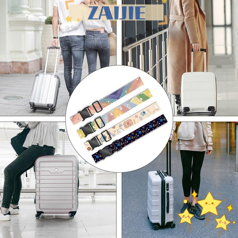 Zaijie24 สายรัดกระเป๋าเดินทาง ปรับขนาดได้ หลากสี อุปกรณ์เสริม สําหรับเดินทาง ตั้งแคมป์