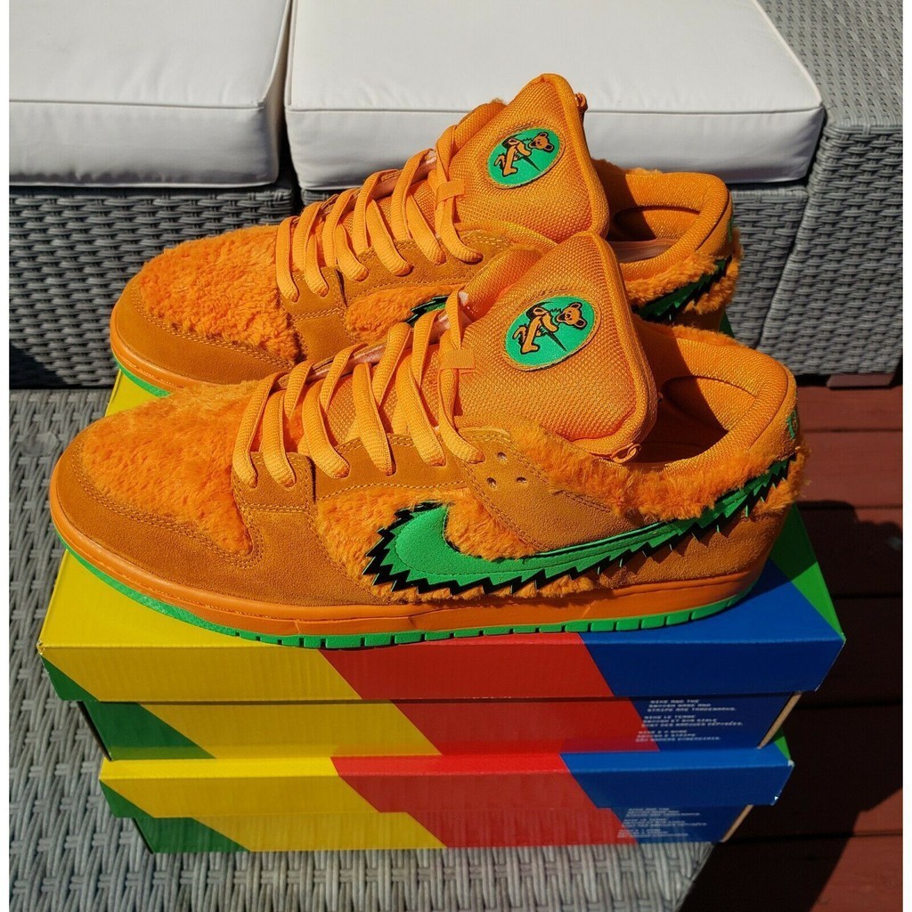 ใหม่ Grateful Dead x Nike SB Dunk Low "orange bear" รองเท้าผ้าใบลําลอง สีส้ม CJ5378-800