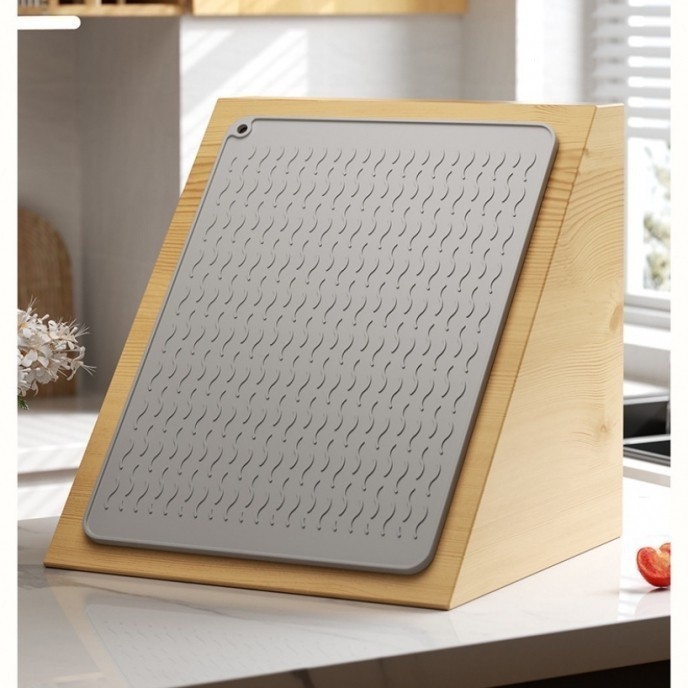 [60 * 70 ซม.] แผ่นซิลิโคนฉนวนกันความร้อน ขนาดใหญ่ แผ่นระบายน้ํา แผ่นรองหม้อ แผ่นกันลื่น แผ่นรองชามซุป แผ่นกันลื่น โต๊ะฉนวนกันความร้อน การออกแบบท่อระบายน้ําหนา เขียงอเนกประสงค์ - รูปที่ 4