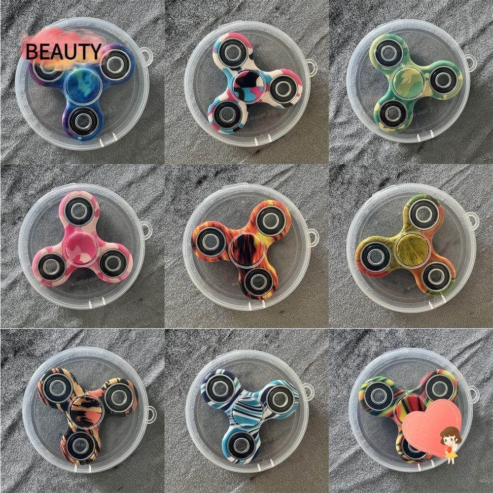 Beauty ของเล่นสปินเนอร์ EDC Fidget Spinner ชุบสีรุ้ง กันความวิตกกังวล สําหรับพนักงานออฟฟิศ