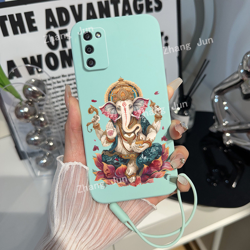 GOOD เหมาะสำหรับ Samsung A02S Samsung A03S กรณีโทรศัพท์ TPU เหลวรูปช้างที่กำหนดเอง