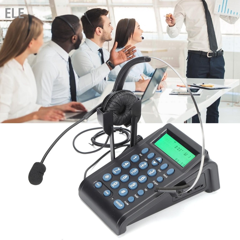 ELE HT910 Call Center โทรศัพท์แบบมีสายพร้อมชุดหูฟัง โทรศัพท์พร้อมชุดหูฟังรอบทิศทางสำหรับโฮมออฟฟิศ