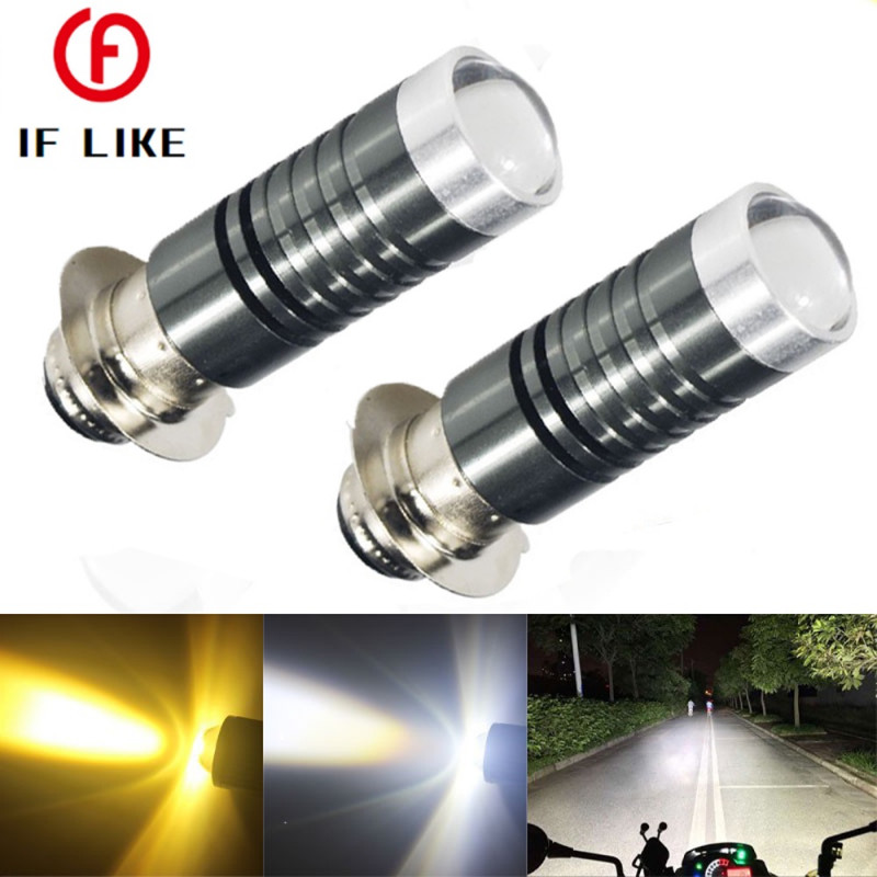 Universal Dual สีหลอดไฟ P15D-25-1 H6 PX15D LED T19รถจักรยานยนต์คุณภาพสูง-สีเหลือง/ต่ำ-สีขาว (3000K/6000K) Plug & Play