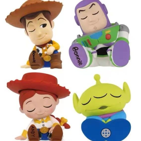 ของแท้ ฟิกเกอร์ Toy Story Three-Eyed Boy Woody Buzz Lightyear diy สําหรับตกแต่งโต๊ะ