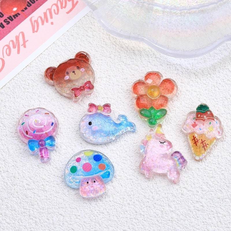 ความโปร่งใสสูง Unicorn Series Jibz Cro รองเท้า Charms การ์ตูนเคสโทรศัพท์ DIY อุปกรณ์เสริมครีมกาวอุปกรณ์เสริมคลิปผมรองเท้าหัวเข็มขัดเรซิ่น Patch