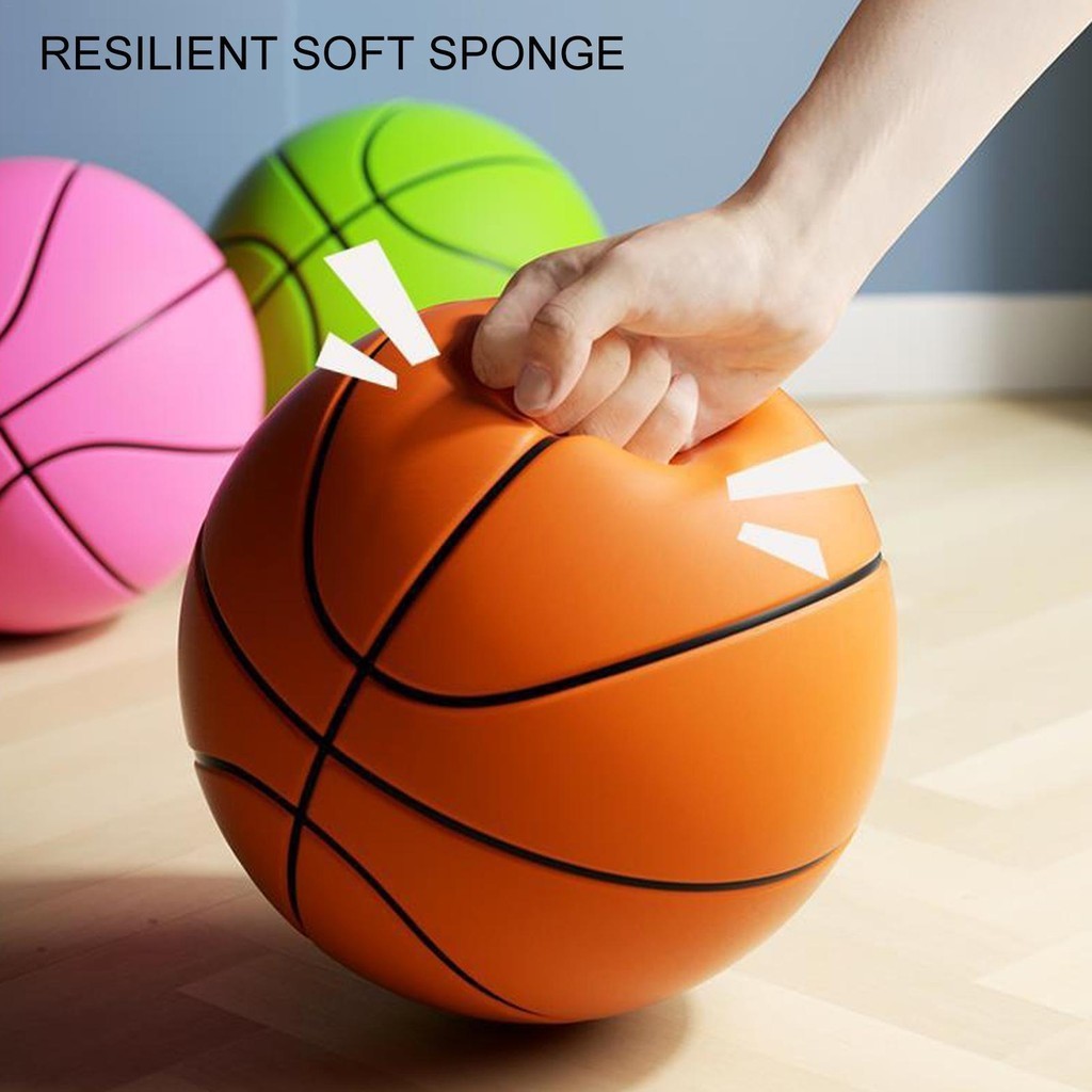 Silent Basketball Silent Ball Training Ball PU 3D ลูกบาสเก ็ ตบอล Mute บาสเกตบอลความหนาแน ่ นสูงโฟมบอลสําหรับเด ็ ก novth novth