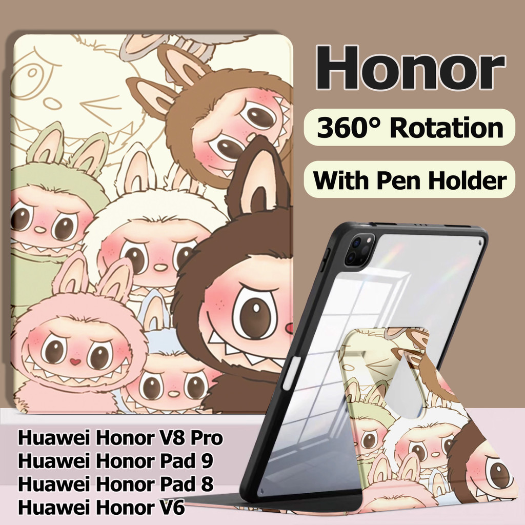 เคส Honor Pad 8 Honor Pad 9 X9 Honor Pad V8 Pro Honor Pad V6 360°ซองหนังอะคริลิคแบบหมุน เคสแม่เหล็ก 