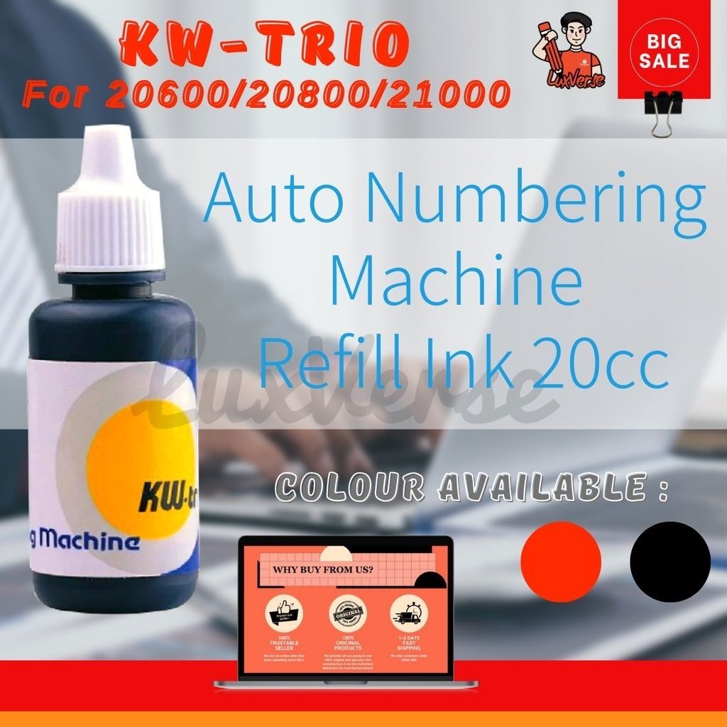 หมึกเติม KW-TRIO 20cc สําหรับเครื่องตัวเลขอัตโนมัติ