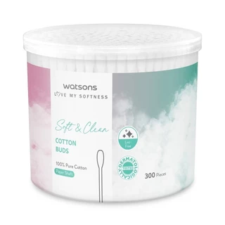 Watsons วัตสัน สำลีก้านกระดาษ 300 ก้าน.