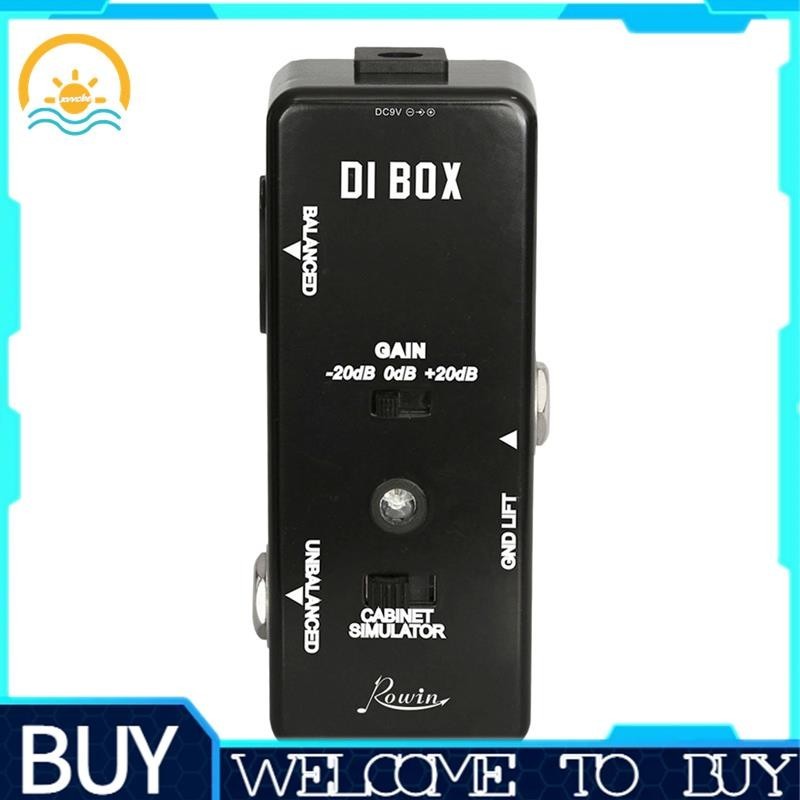 【xvcbe 】Rowin Di BOX LEF-331 Micro-DI พร ้ อม Cab Sim และ Gain Guitar Effect Pedal True Bypass
