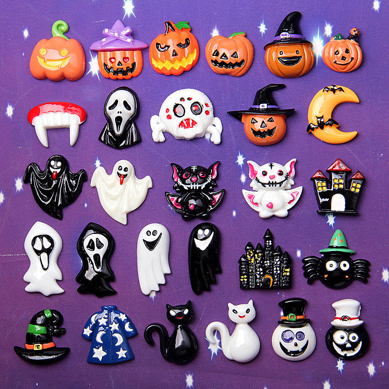 ฮาโลวีน Diy Jibbits สําหรับ Crocs Pumpkin Croc Jibitz Skeleton รองเท้า Charms Ghost Jibbitz สําหรับรองเท้าเด็กอุปกรณ์เสริม