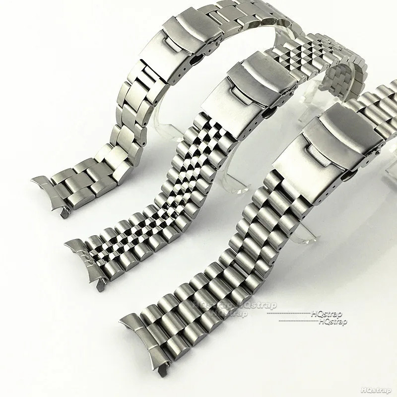20 มม.22 มม.สแตนเลสสตีลสําหรับ Seiko SKX007 SKX009 SKX011 พร ้ อมเครื ่ องมือสร ้ อยข ้ อมือปลายโค ้ ง