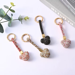 Cross-border ขายร ้ อน Mickey Head เพชรพวงกุญแจรถ High-End Creative พวงกุญแจจี ้