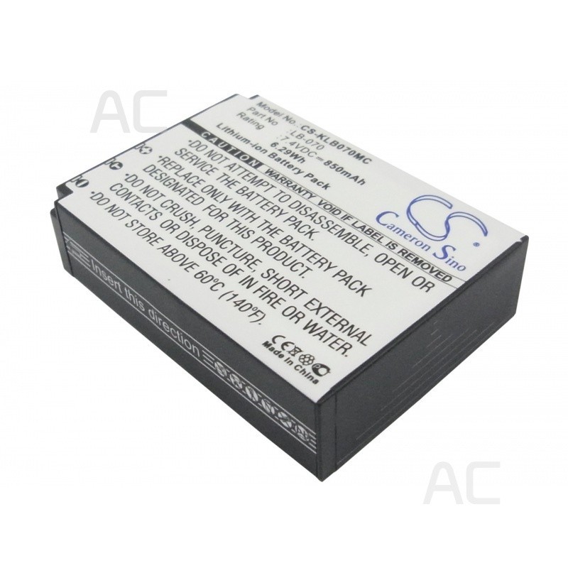 AC LB-070 for Kodak Pixpro S1 PIXPRO S-1 Camera Battery